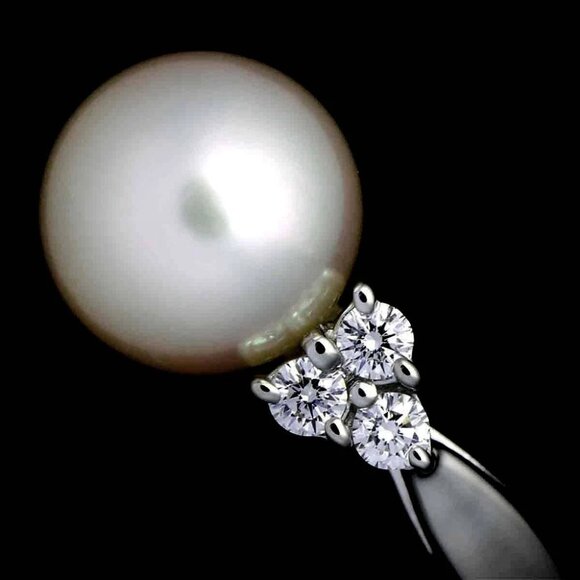 MIKIMOTO Akoya Pearl 8.7mm Diamond Ring Platinum size4.75-5(US) 90275745 - Picture 3 of 8
